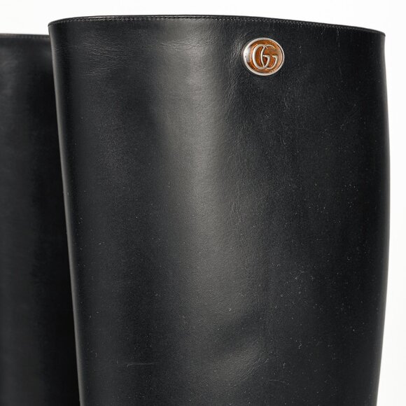 Gucci Rosie Black Elite Calf Leather Riding Boots - Picture 10 of 14